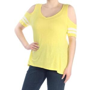 Inc International Concepts Womens Cold-Shoulder Varsity Top Size L